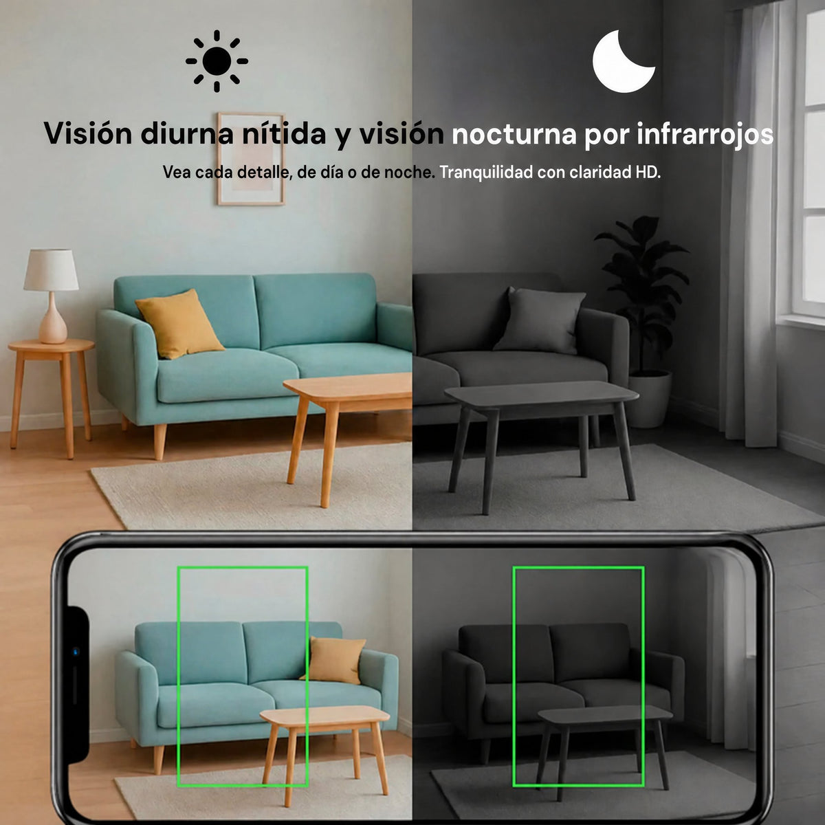 Cámara inalámbrica discreta con resolución HD 1080P y audio para monitorización