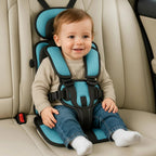 Silla de coche portátil con arnés de seguridad y elevador para niños