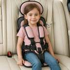 Silla de coche portátil con arnés de seguridad y elevador para niños