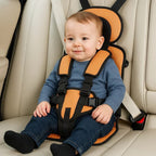 Silla de coche portátil con arnés de seguridad y elevador para niños