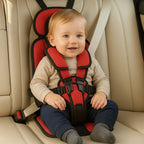 Silla de coche portátil con arnés de seguridad y elevador para niños