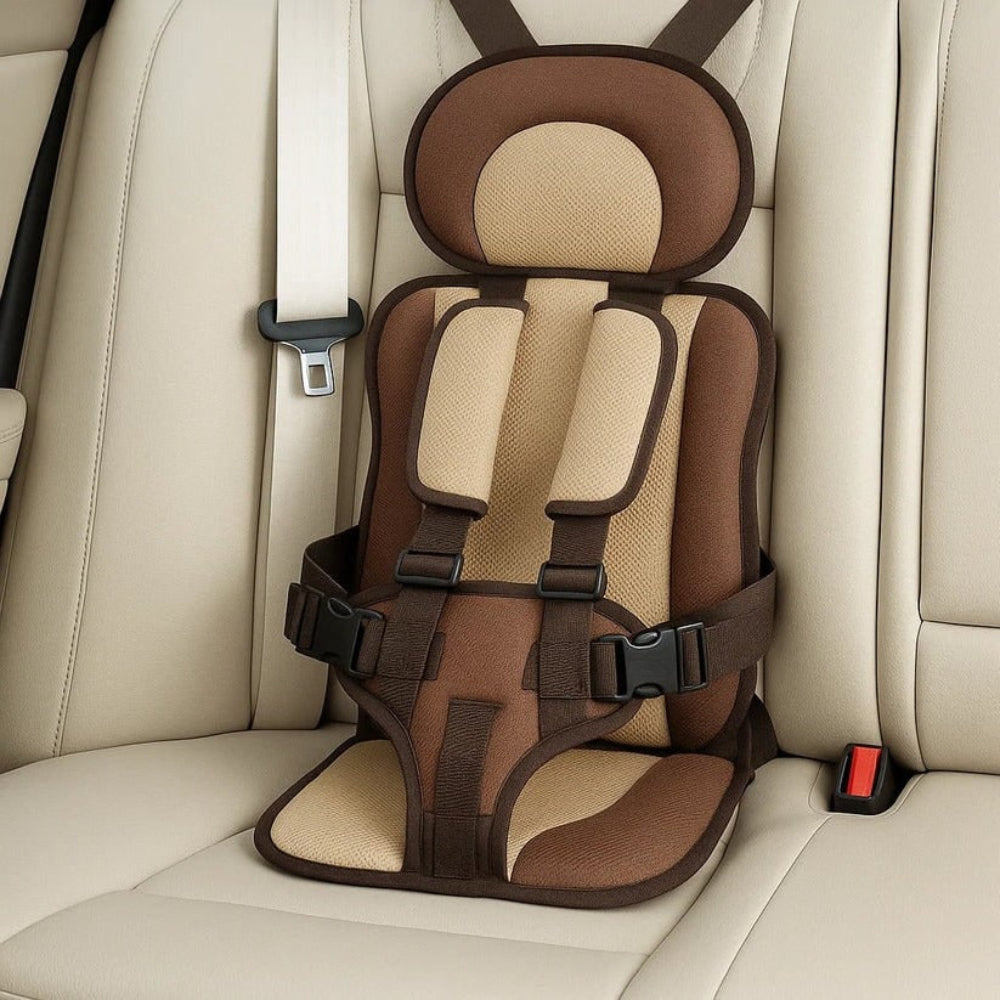 Silla de coche portátil con arnés de seguridad y elevador para niños