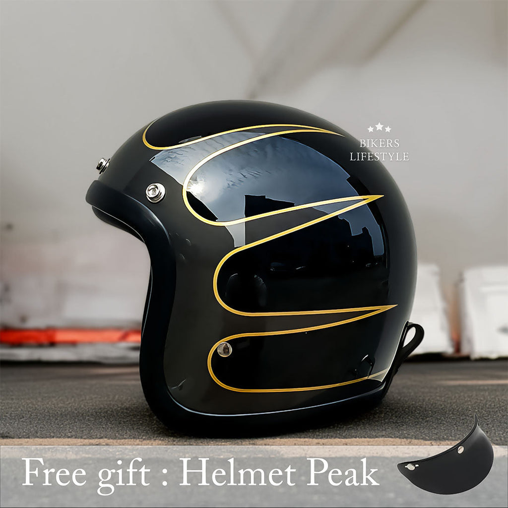 Casco de moto vintage de perfil bajo con certificación DOT y ECE