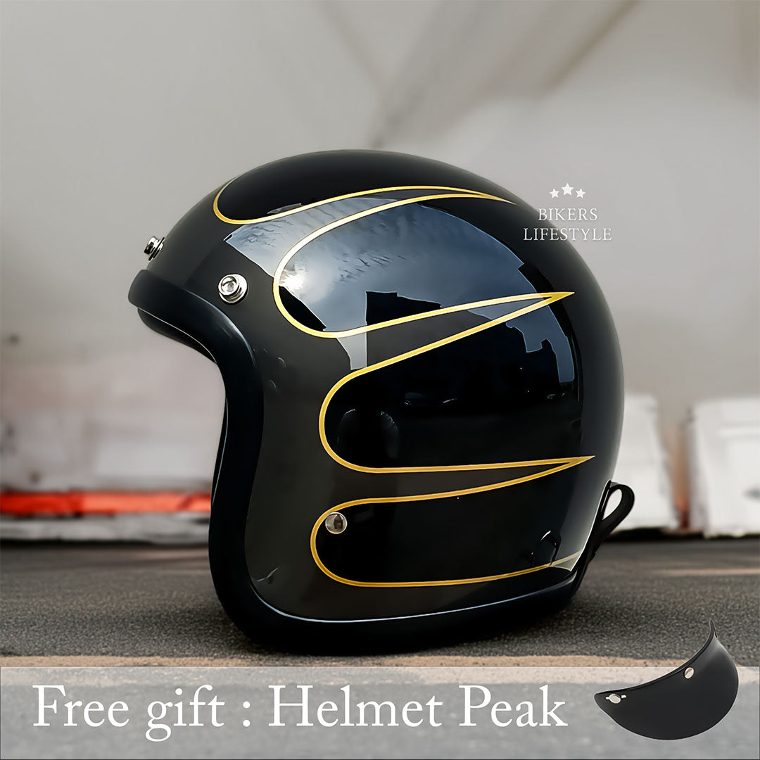 Casco de moto vintage de perfil bajo con certificación DOT y ECE