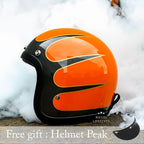 Casco de moto vintage de perfil bajo con certificación DOT y ECE