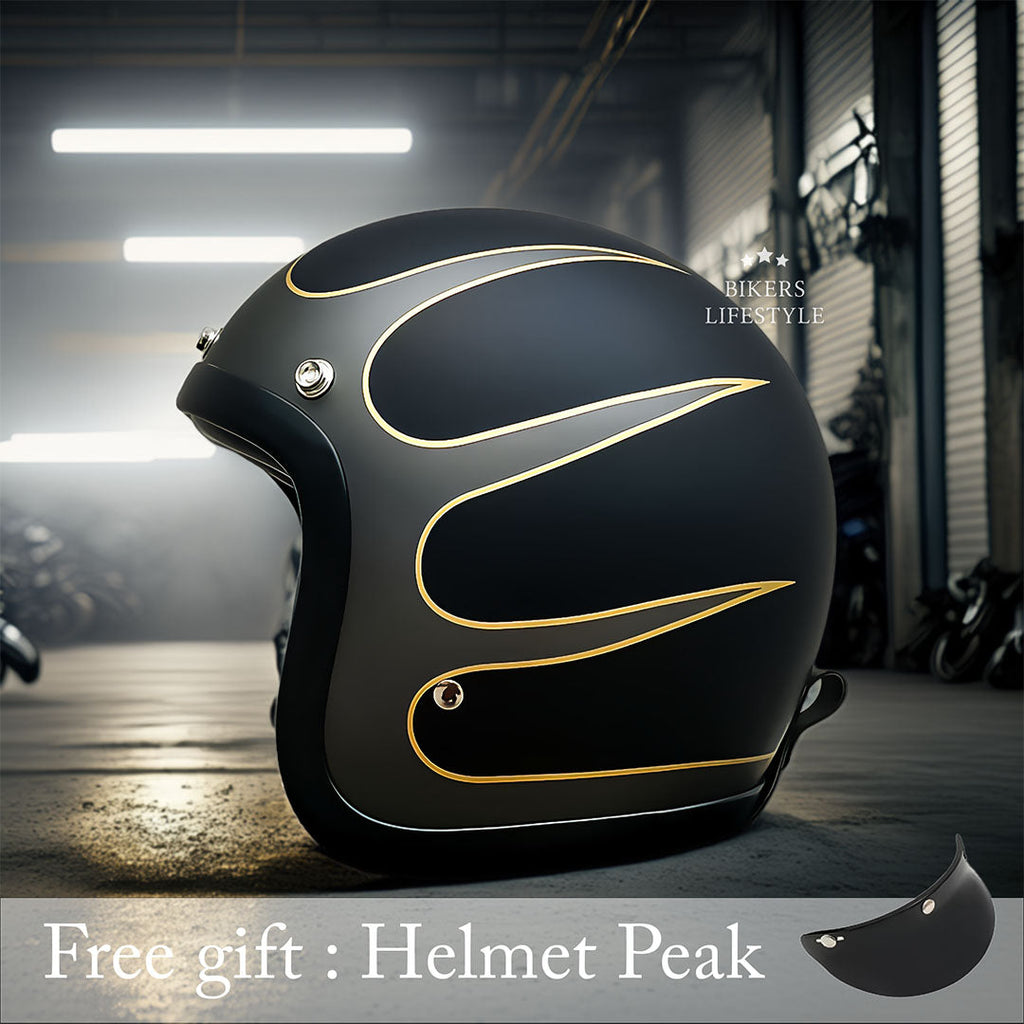 Casco de moto vintage de perfil bajo con certificación DOT y ECE