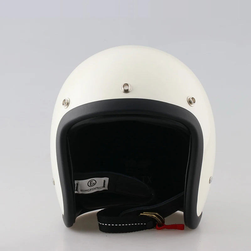 Casco de moto vintage de perfil bajo con certificación DOT y ECE
