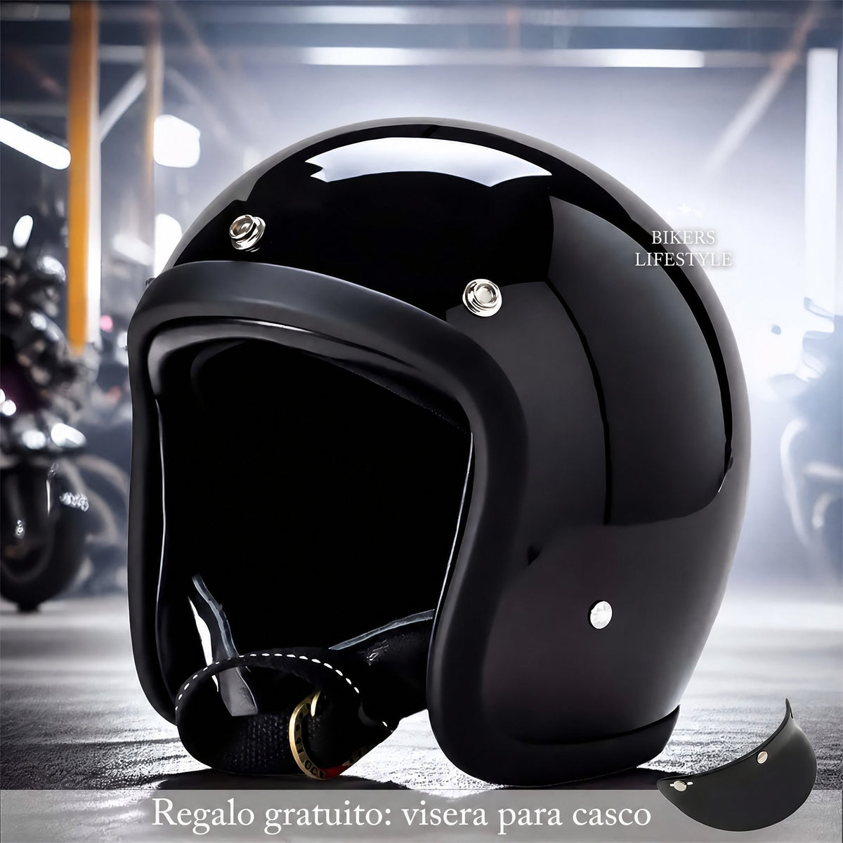 Casco de moto vintage de perfil bajo con certificación DOT y ECE