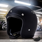 Casco de moto vintage de perfil bajo con certificación DOT y ECE