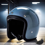 Casco de moto vintage de perfil bajo con certificación DOT y ECE