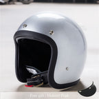 Casco de moto vintage de perfil bajo con certificación DOT y ECE