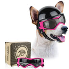 Casco para perro con gafas para protección ocular