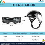 Casco para perro con gafas para protección ocular