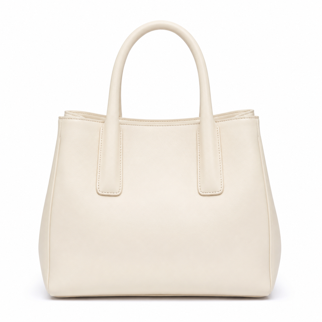Bolso de mano beige con asas