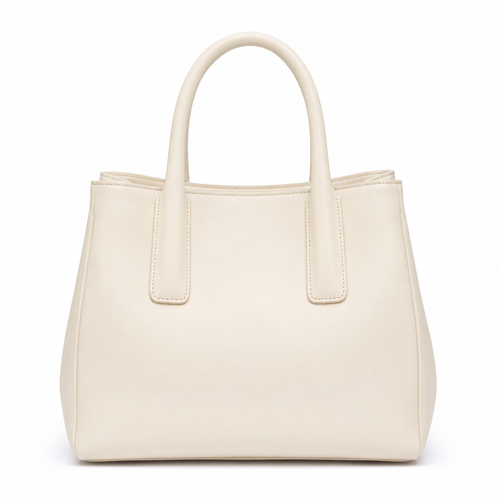 Bolso de mano beige con asas