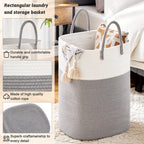 Cesta de ropa tejida extragrande - Espacio para todas tus cosas, duradera y práctica
