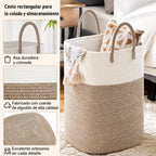 Cesta de ropa tejida extragrande - Espacio para todas tus cosas, duradera y práctica