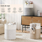 Cesta de ropa tejida extragrande - Espacio para todas tus cosas, duradera y práctica