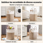 Cesta de ropa tejida extragrande - Espacio para todas tus cosas, duradera y práctica