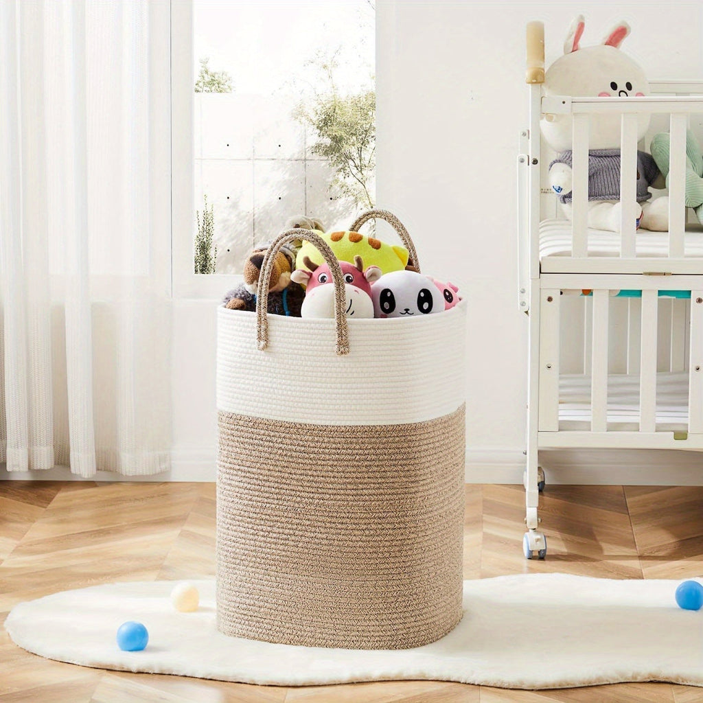 Cesta de ropa tejida extragrande - Espacio para todas tus cosas, duradera y práctica