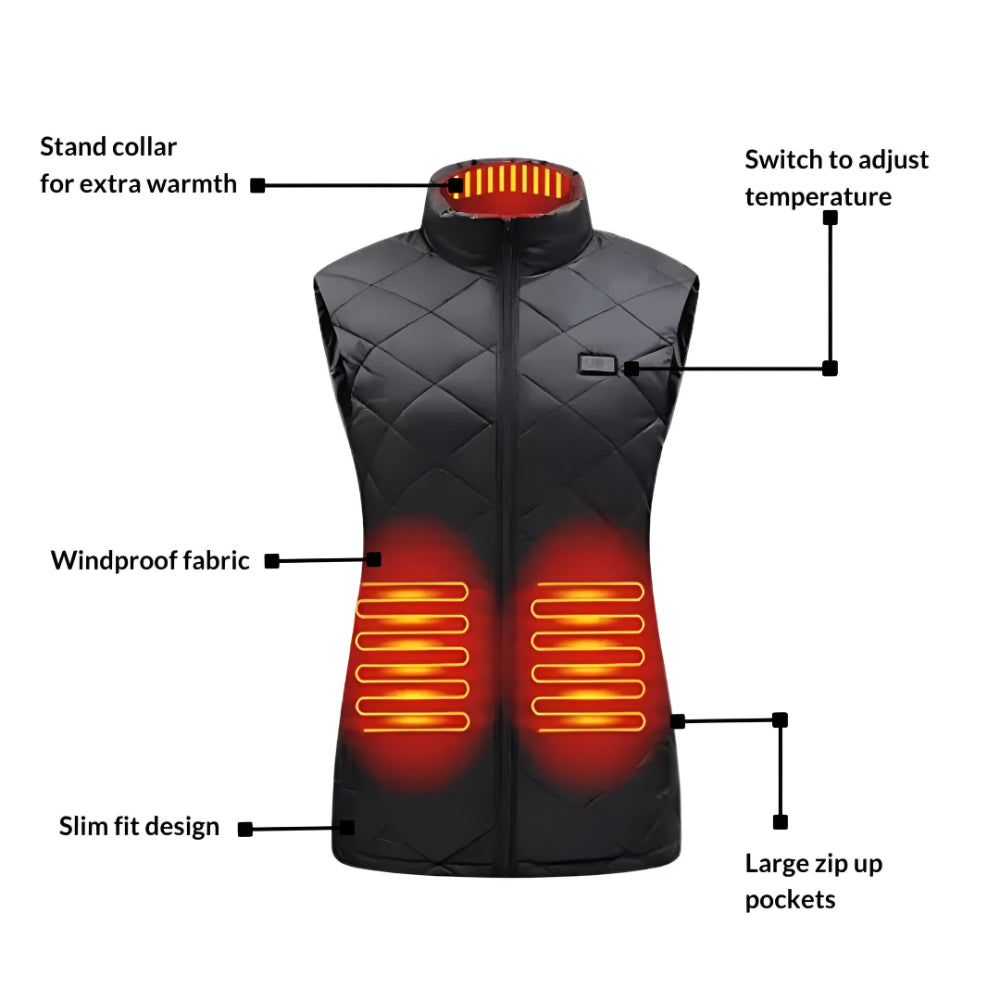 Chaleco calefactable para mujer Calefacción eléctrica Exterior invierno