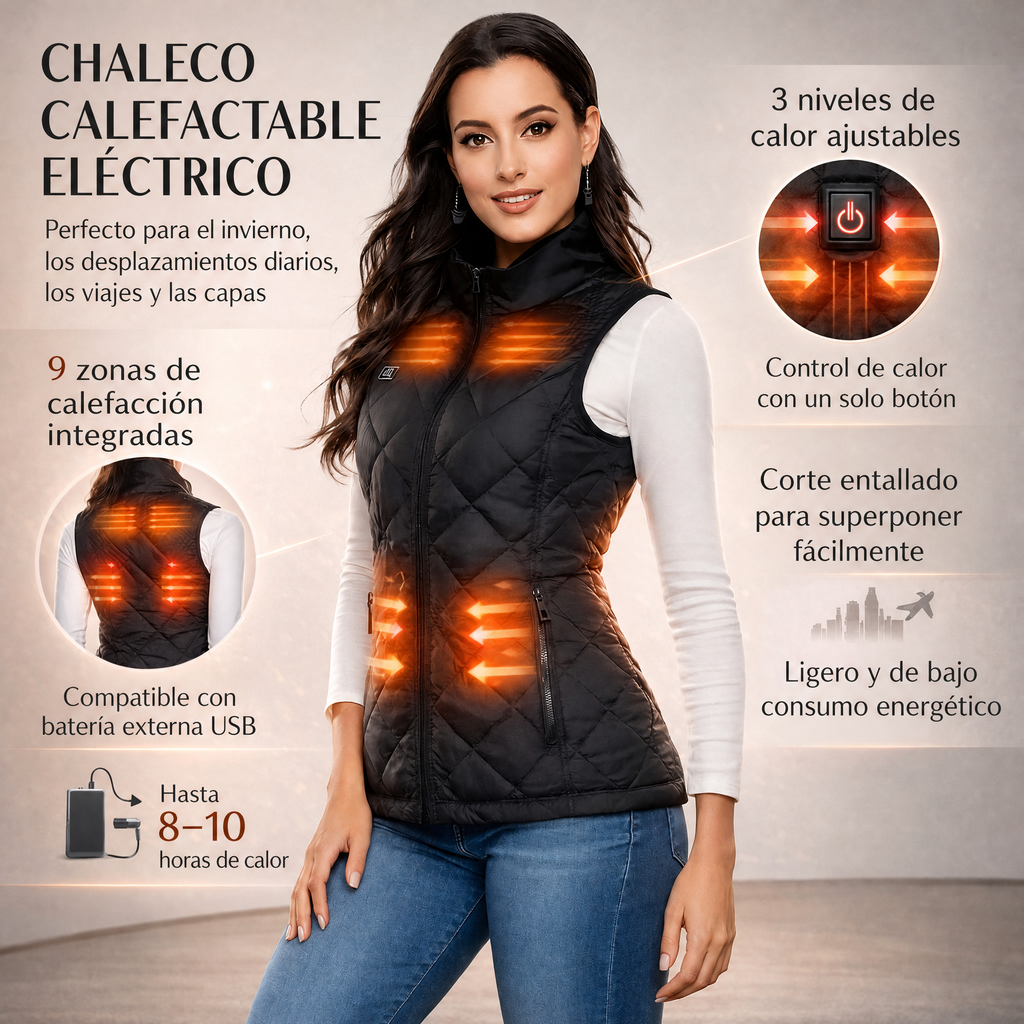 Chaleco calefactable para mujer Calefacción eléctrica Exterior invierno