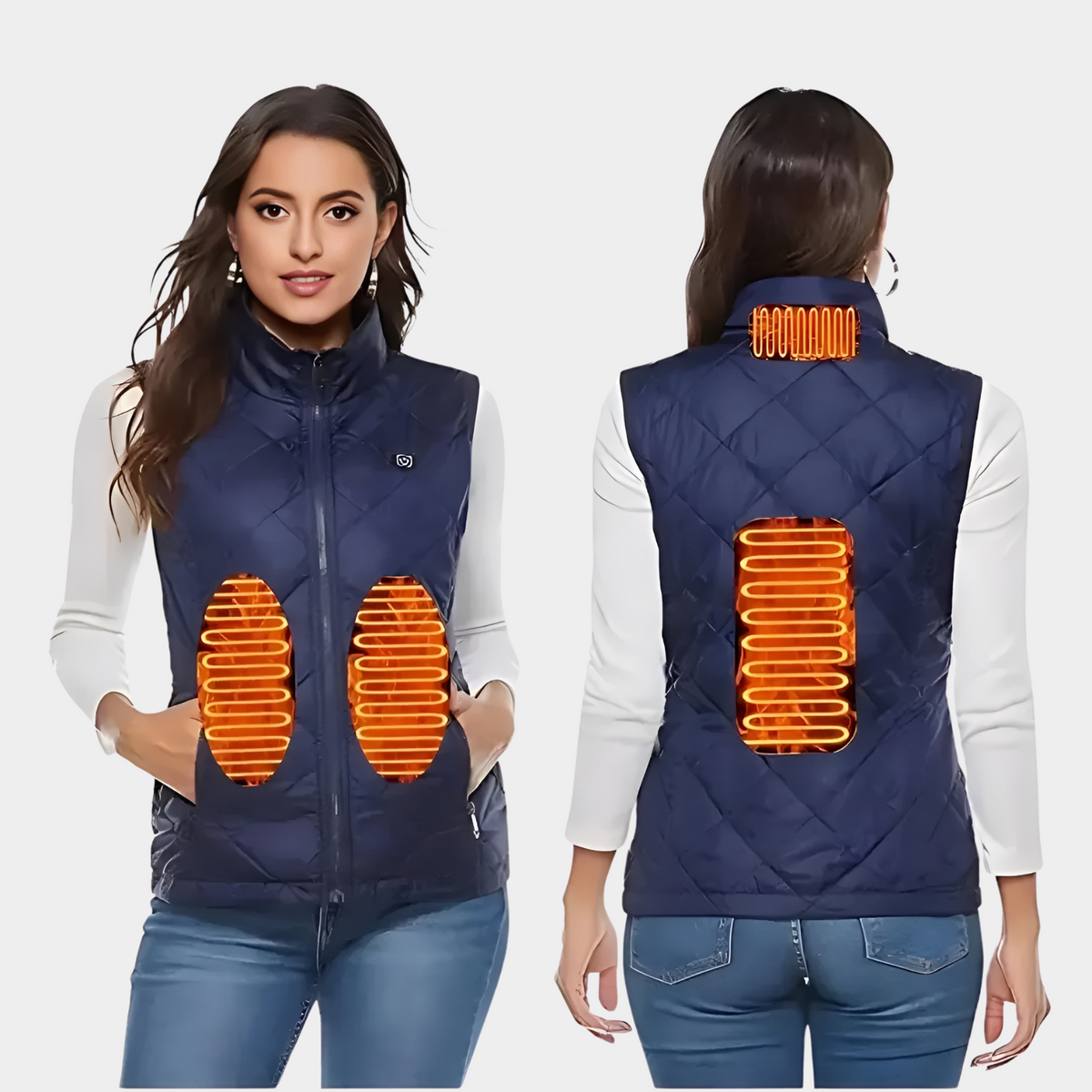 Chaleco calefactable para mujer con control dual y 9 zonas de calor – comodidad y calidez para todas las estaciones