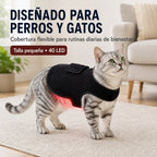 Chaleco de terapia de luz roja para perros y gatos – 660nm + 850nm infrarrojo cercano para comodidad de espalda, cadera,