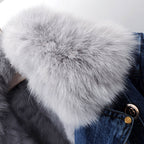 Chaqueta corta elegante para mujer con cuello desmontable