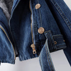 Chaqueta corta elegante para mujer con cuello desmontable