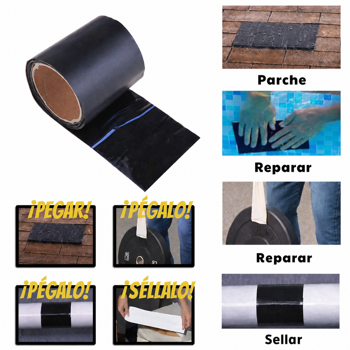 Cinta de reparación | Extra fuerte | Sellado inmediato y resistente a la intemperie | AquaPatch