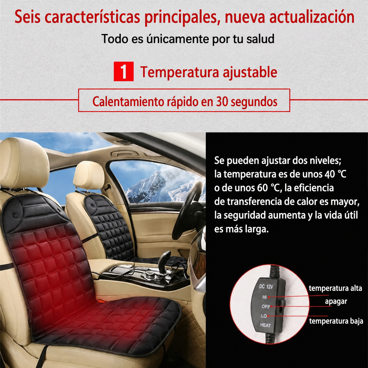 Cojín de Asiento de Coche Calefactable