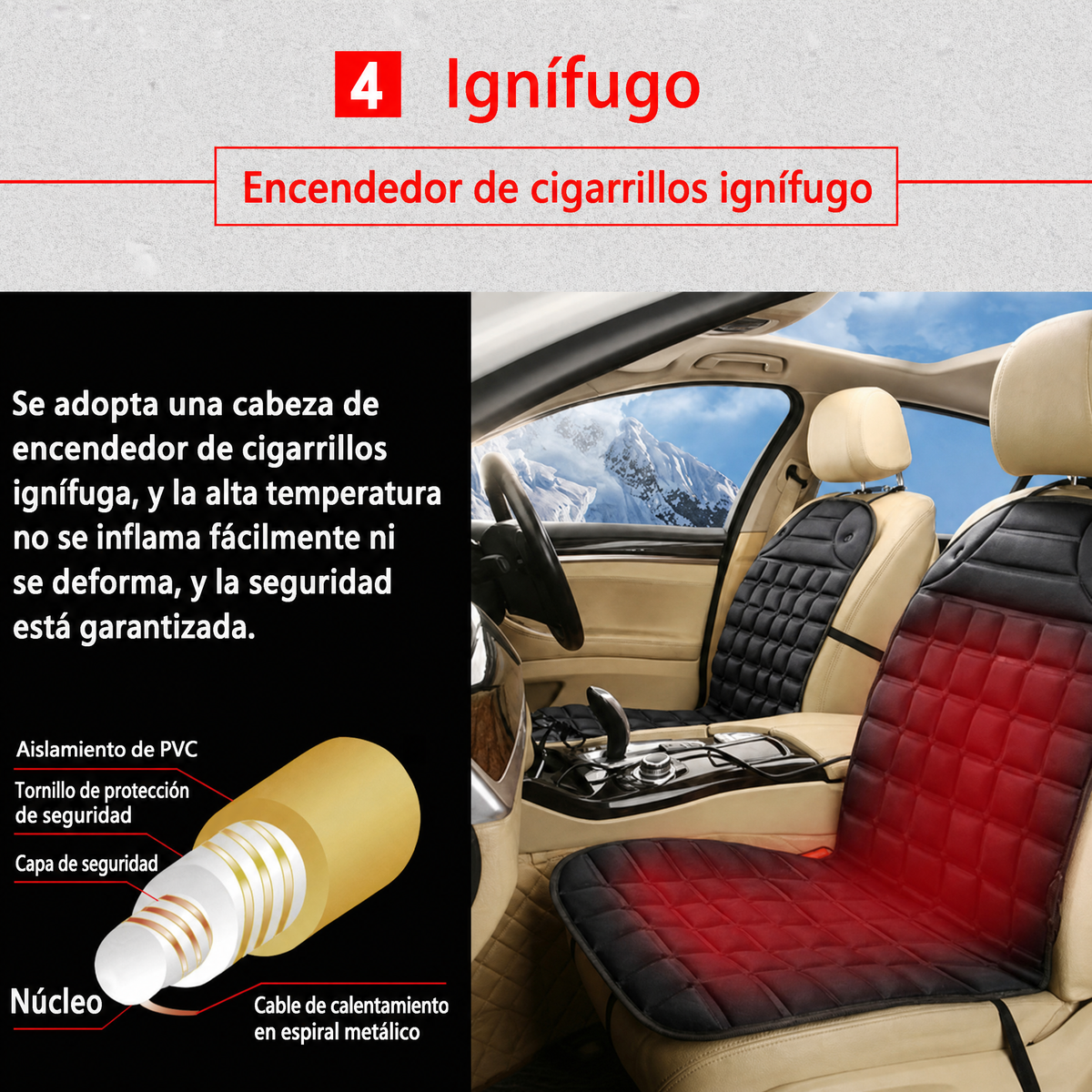 Cojín de Asiento de Coche Calefactable