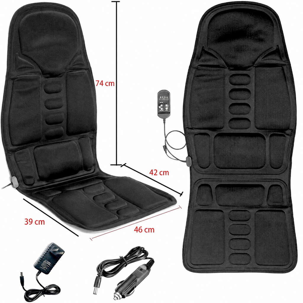 Cojín de asiento de masaje 8 modos con almohadilla térmica para espalda y cuello