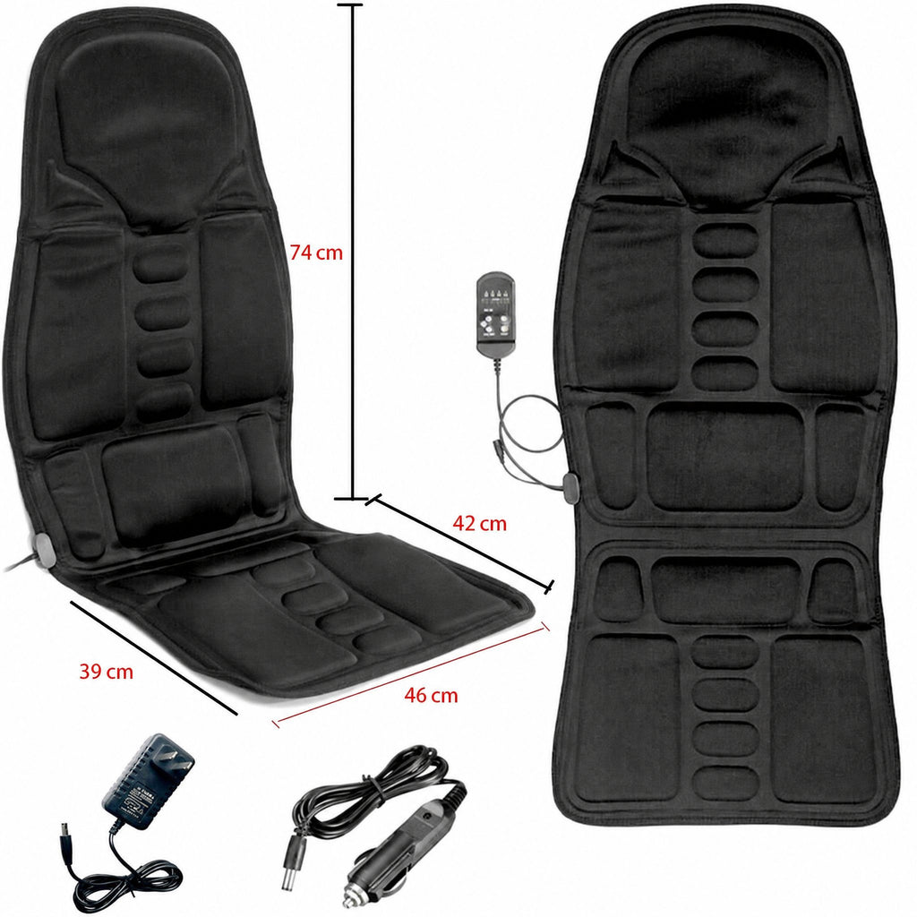 Cojín de masaje calefactado de 8 modos para silla, espalda, cuello y relajación de todo el cuerpo – Perfecto para coche 