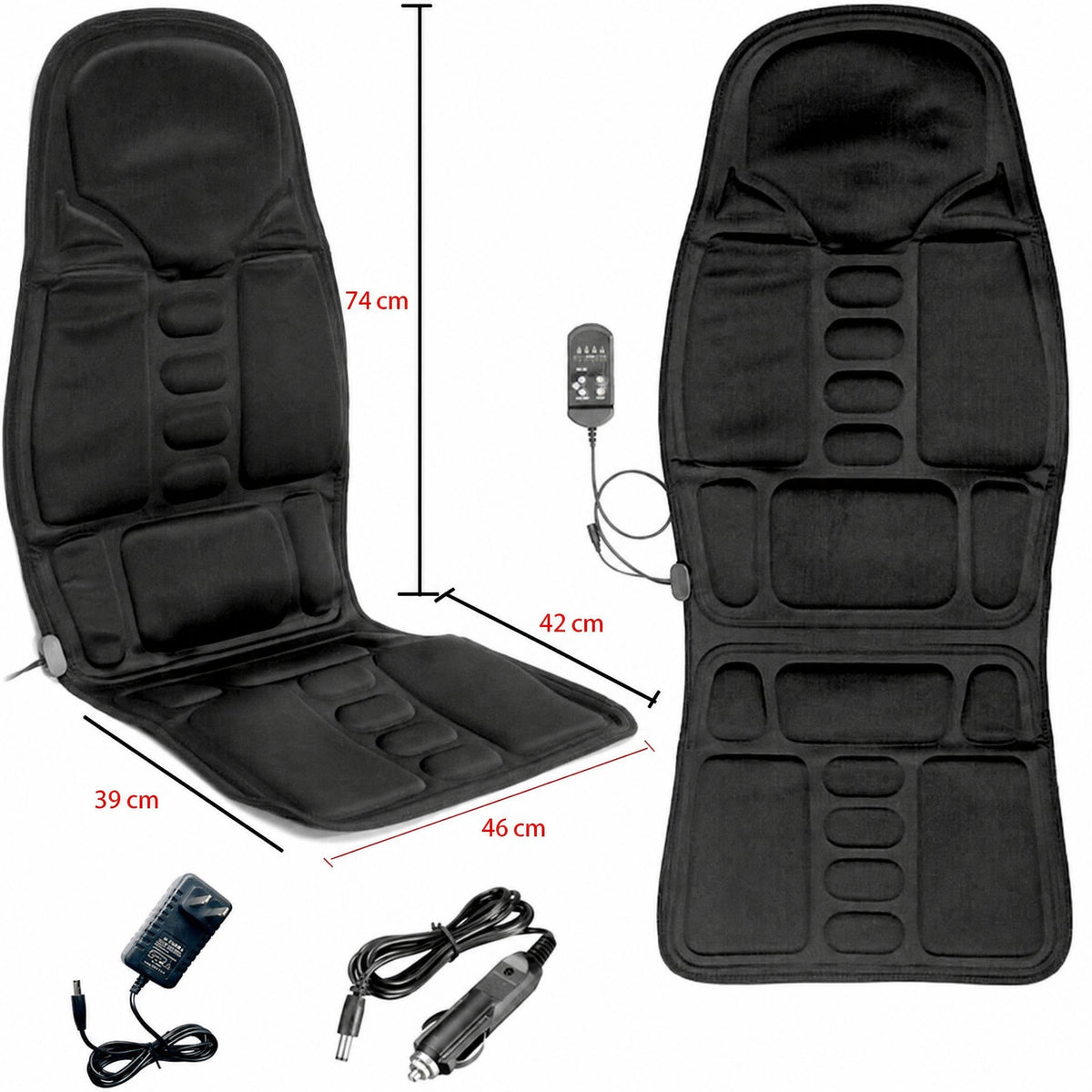 Cojín de masaje calefactado de 8 modos para silla, espalda, cuello y relajación de todo el cuerpo – Perfecto para coche 