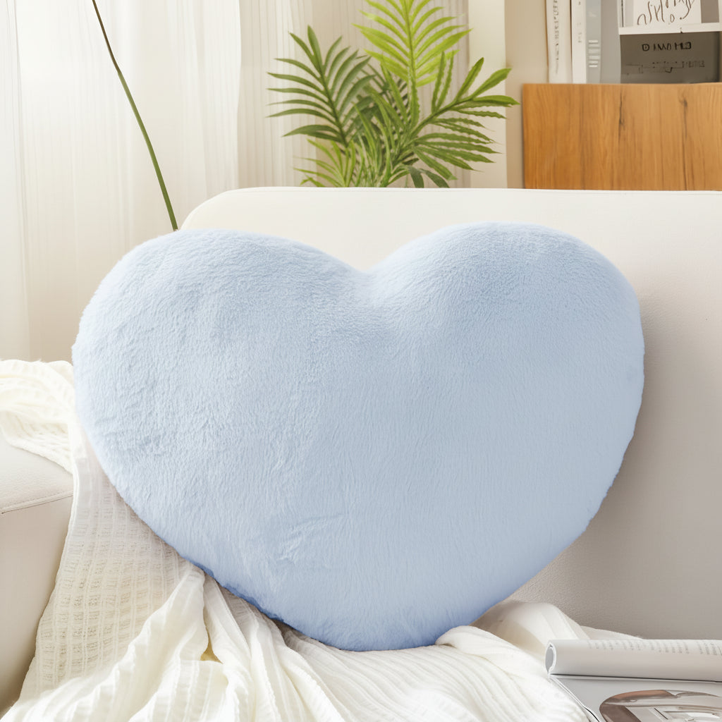 Cojín decorativo de sofá, de peluche, en forma de corazón