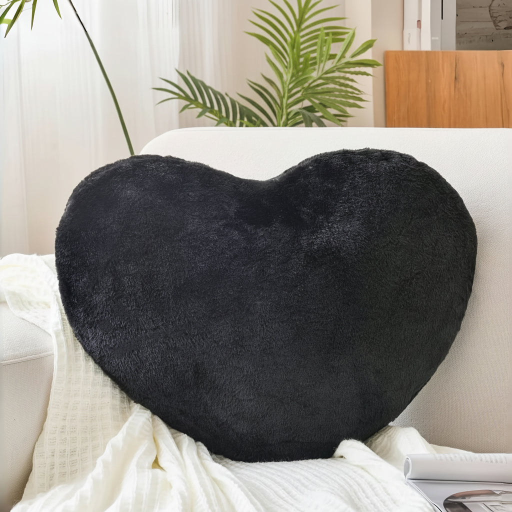 Cojín decorativo de sofá, de peluche, en forma de corazón