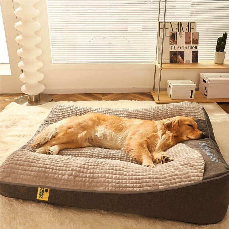 Cojín ortopédico para perro grande – Cama de lujo de espuma viscoelástica con reposacabezas