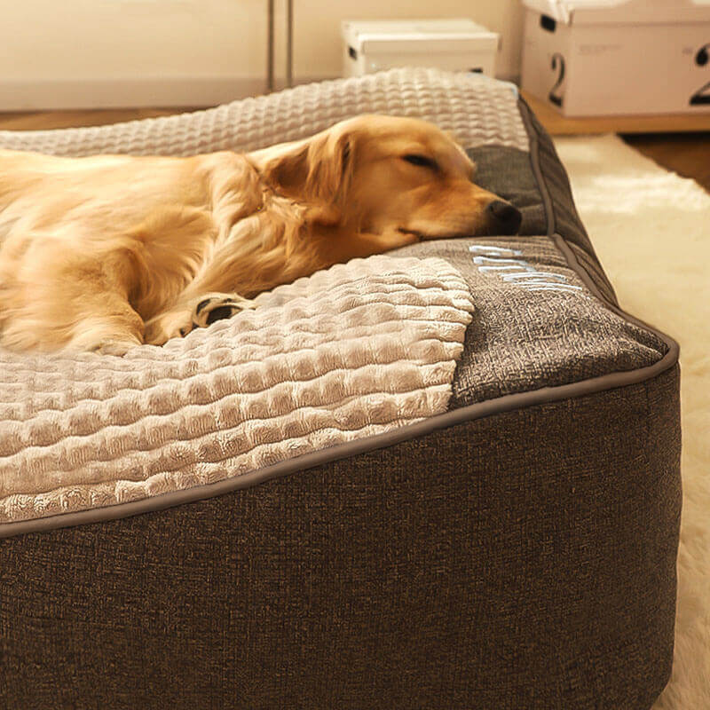 Cojín ortopédico para perro grande – Cama de lujo de espuma viscoelástica con reposacabezas