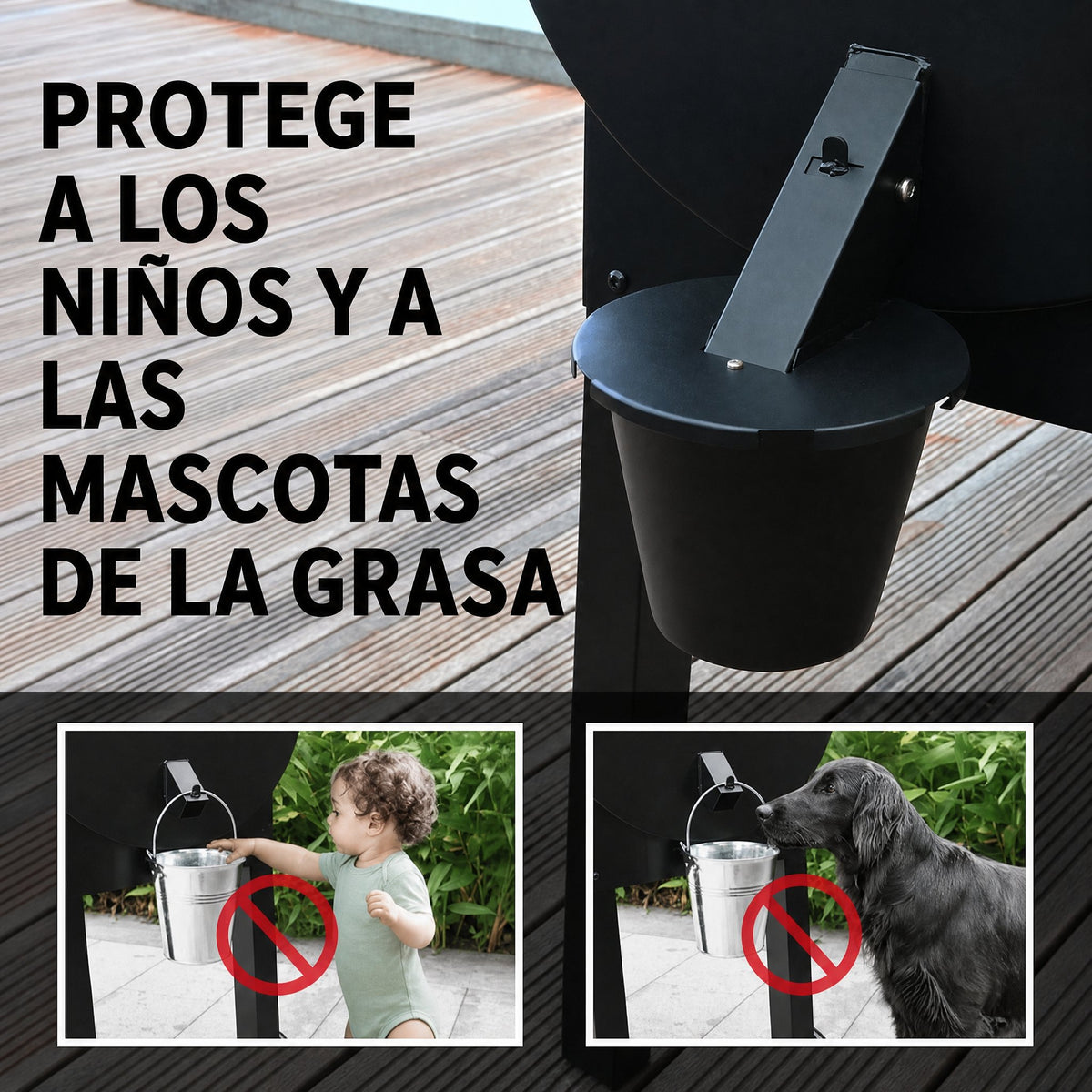 Colector mejorado de grasa para parrilla