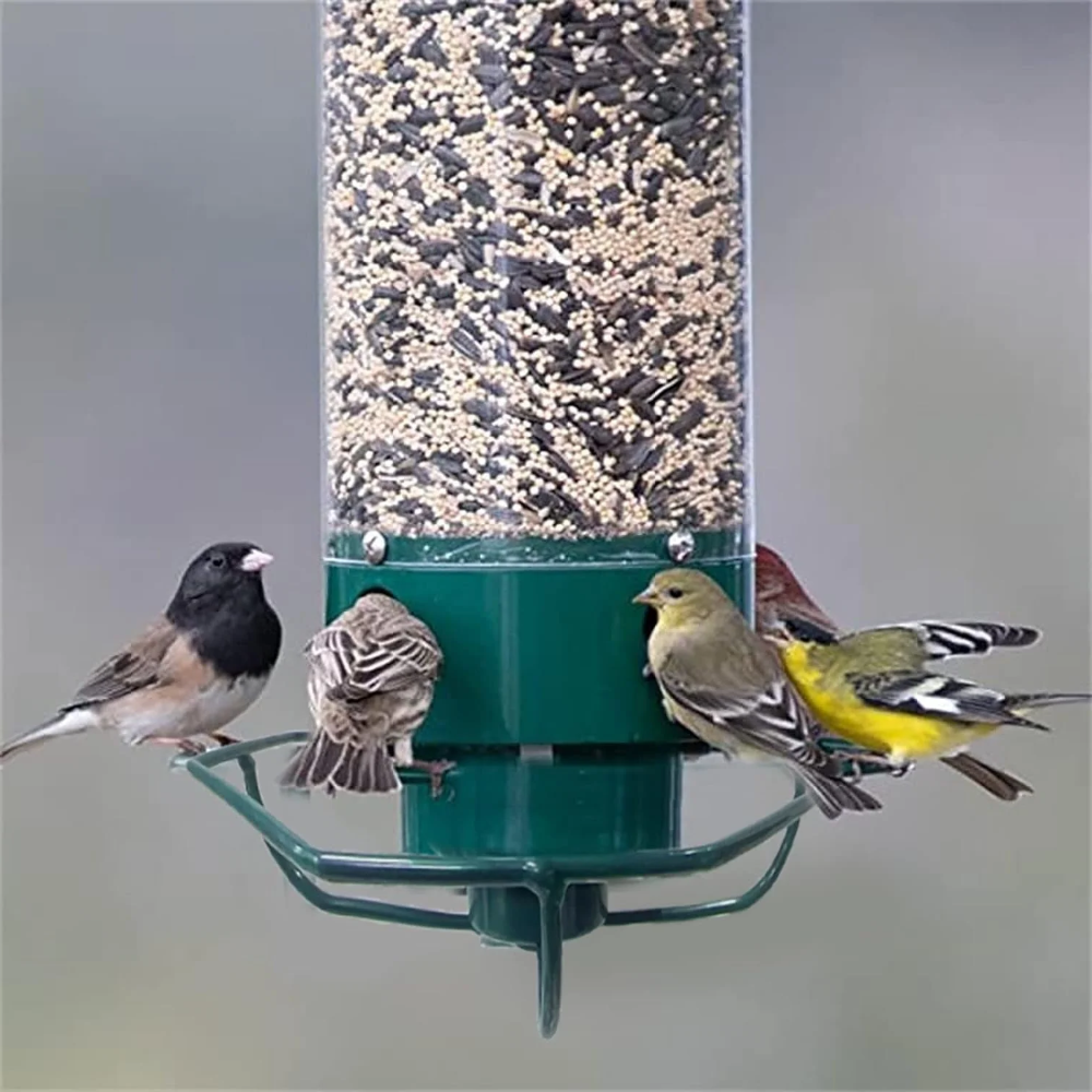 Comedero de pájaros metálico antia ardillas colgante de exterior para jardín, tipo tubo