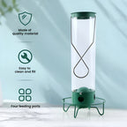 Comedero de pájaros metálico antia ardillas colgante de exterior para jardín, tipo tubo