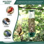 Comedero de pájaros metálico antia ardillas colgante de exterior para jardín, tipo tubo