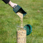 Comedero de pájaros metálico antia ardillas colgante de exterior para jardín, tipo tubo