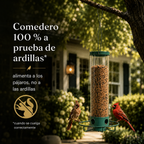 Comedero para pájaros a prueba de ardillas con percha giratoria