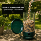 Comedero para pájaros a prueba de ardillas con percha giratoria