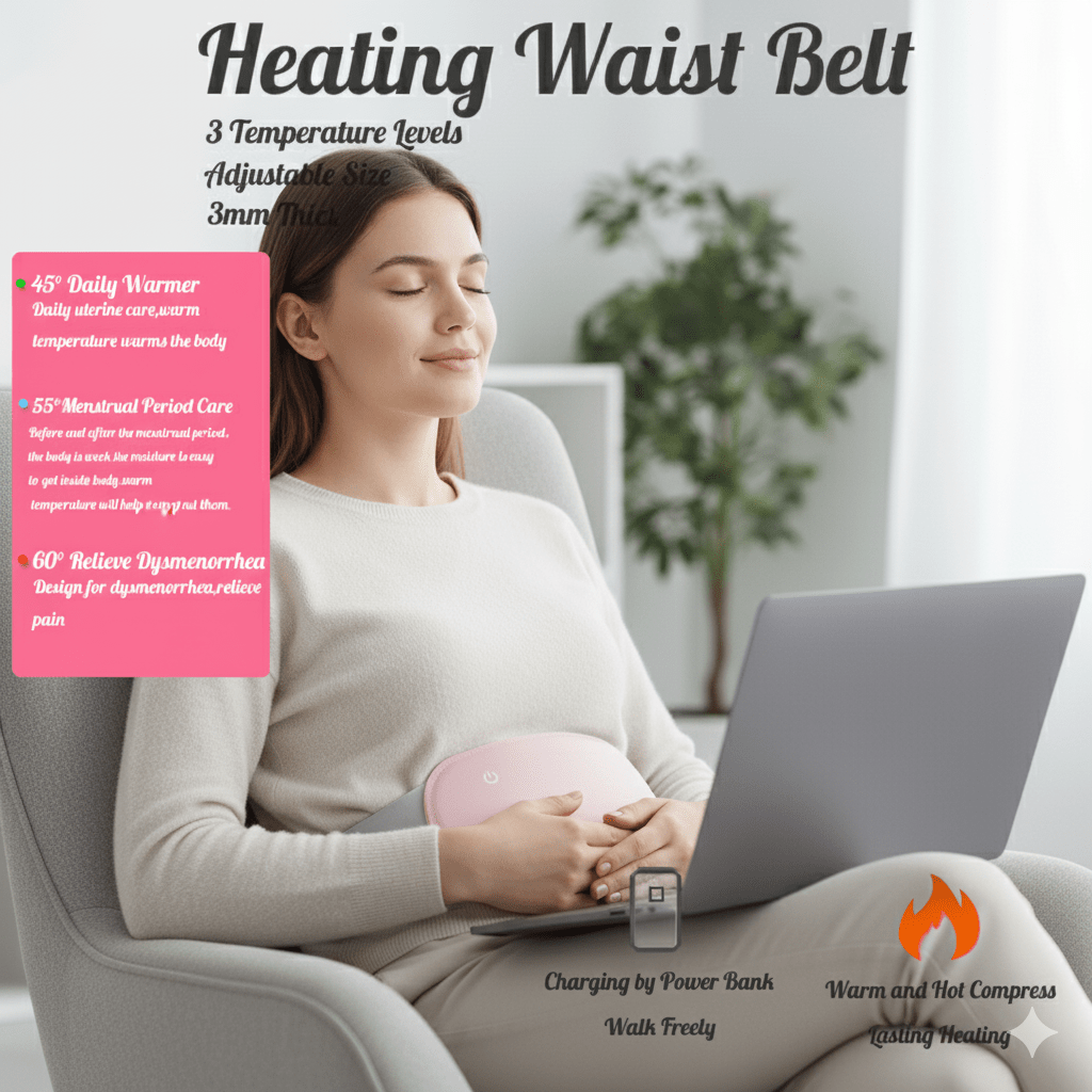 COMFORTHEAT – Almohadilla térmica eléctrica recargable para el alivio de calambres y dolor abdominal