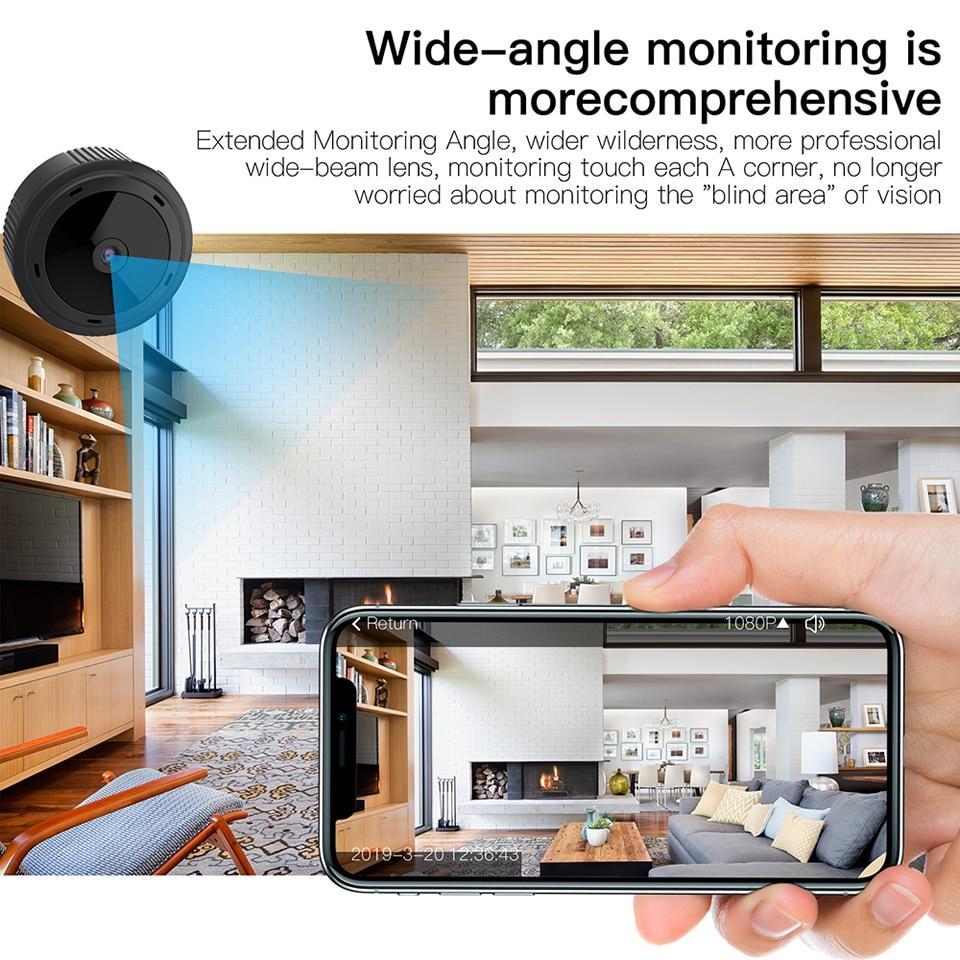 Cámara de seguridad doméstica compacta 1080P HD WiFi con visión nocturna infrarroja