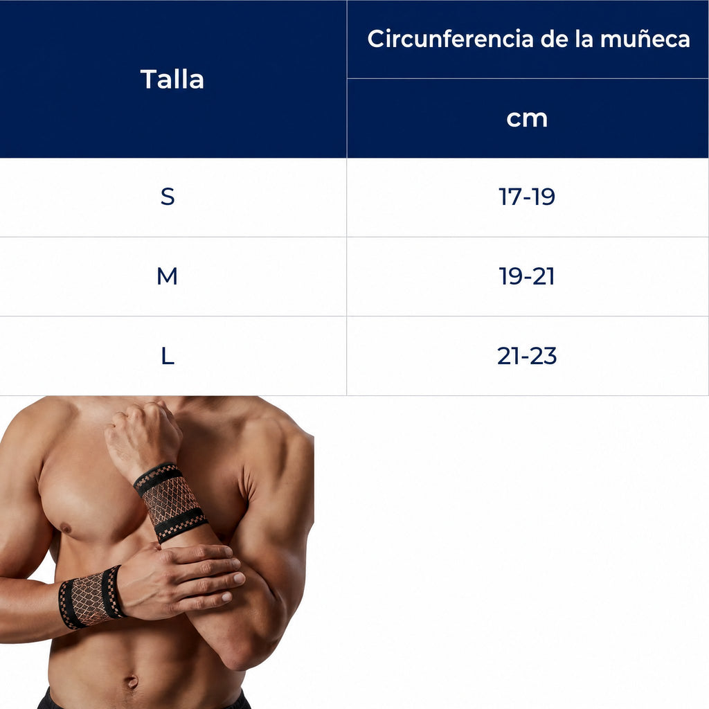 Compresión con infusión de cobre para aliviar el dolor de muñeca – Férula transpirable y discreta para uso diario y depo